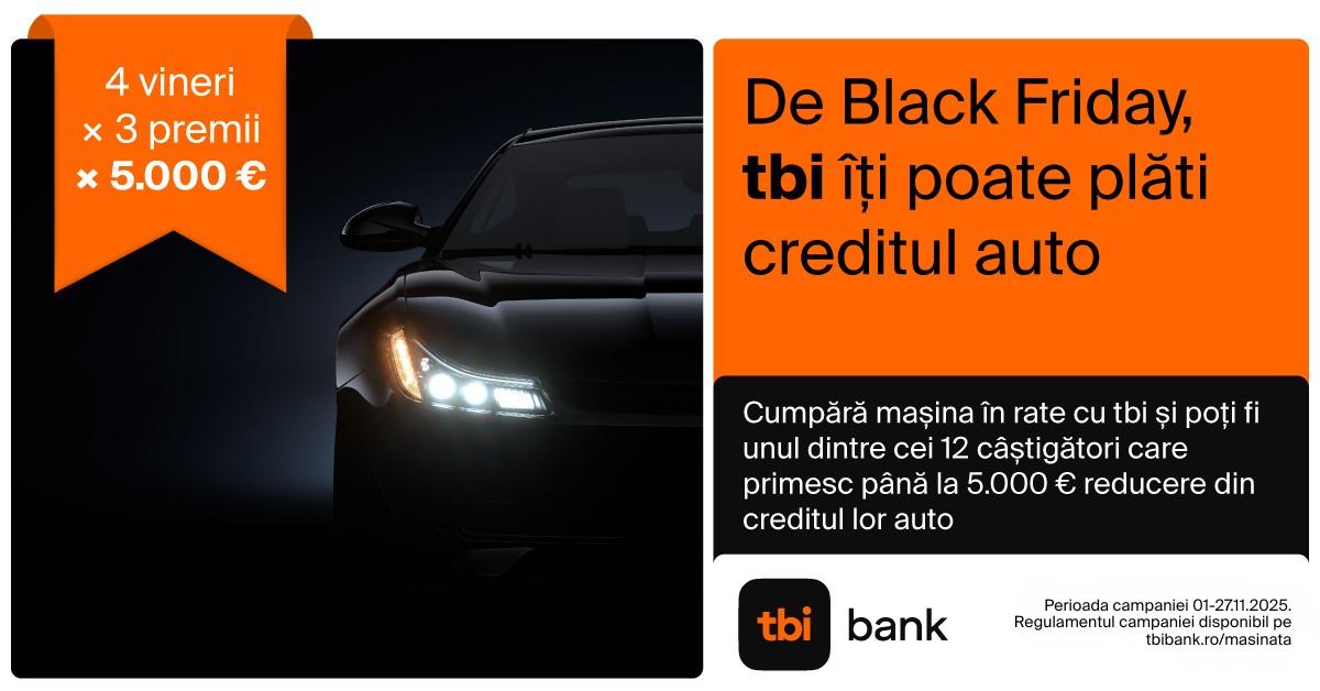 Promoție TBI Bank - câștigă plata creditului la mașină